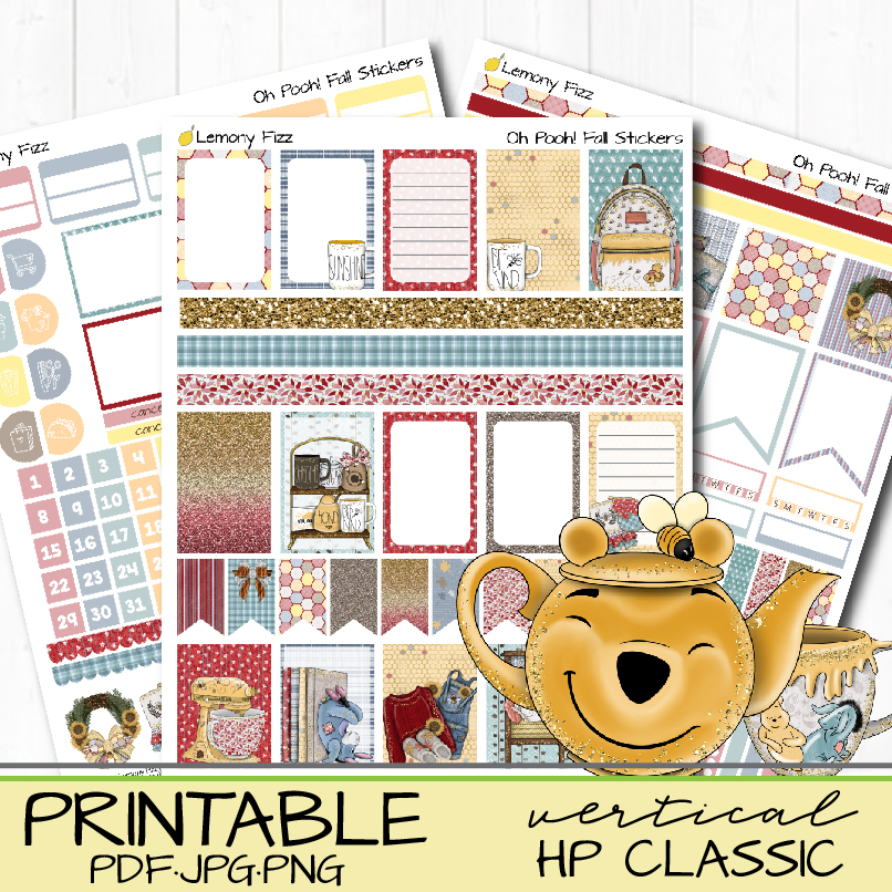 Oh Pooh Classic Christmas Planner Stickers