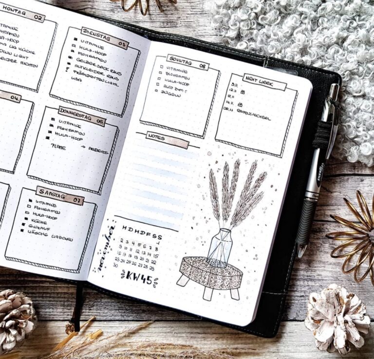 25 Weekly Planner Layouts that are Stunning in Black and White