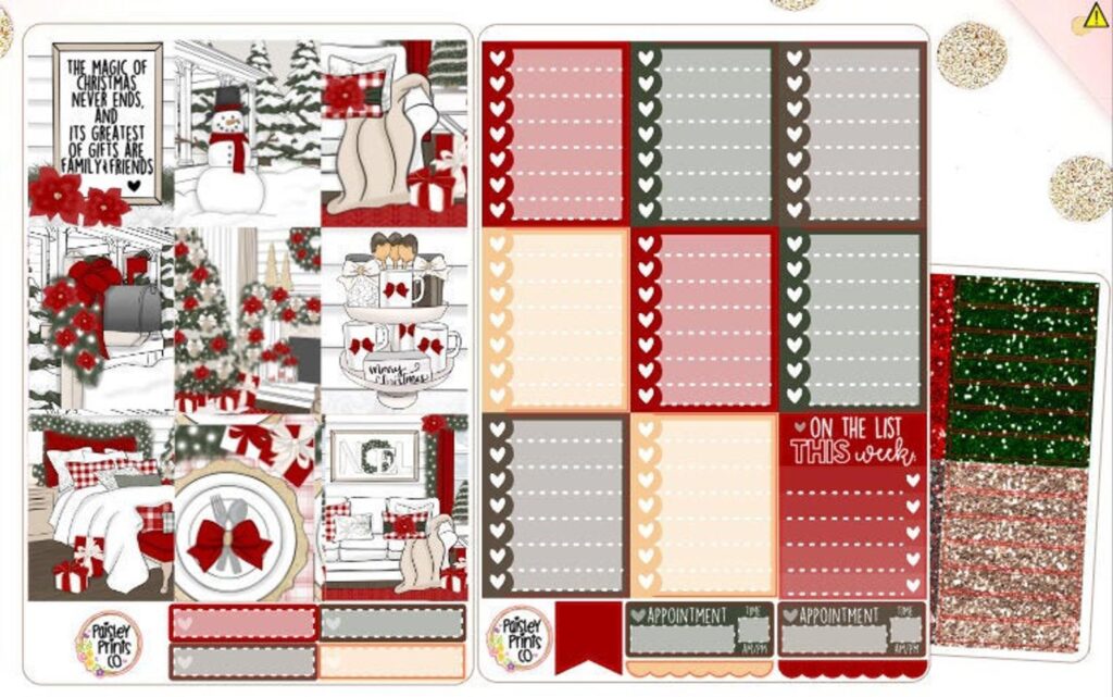 Seasons Creeping's Monthly planner stickers, Halloween sticker kit,  Standard Vertical Monthly sticker kit, Christmas stickers