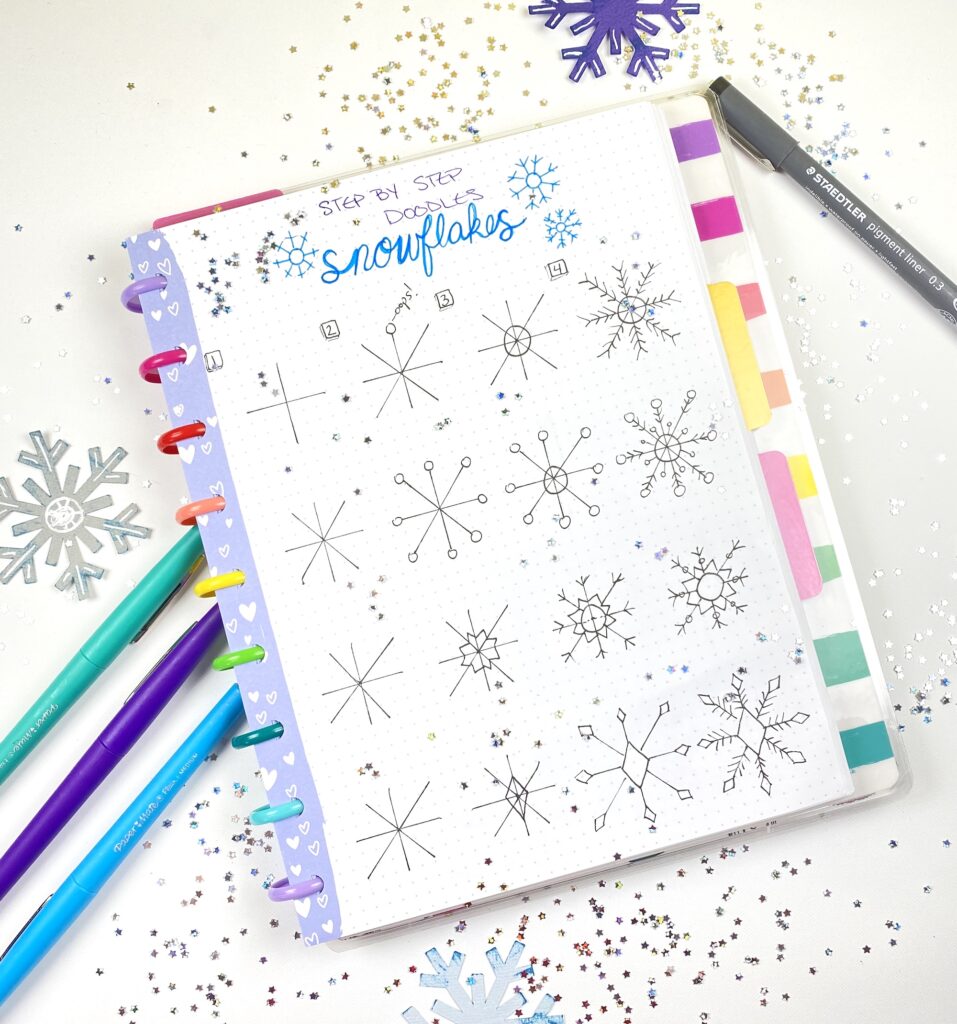 How to Draw a Snowflake in Your Planner or Bujo in Just 4 Easy Steps