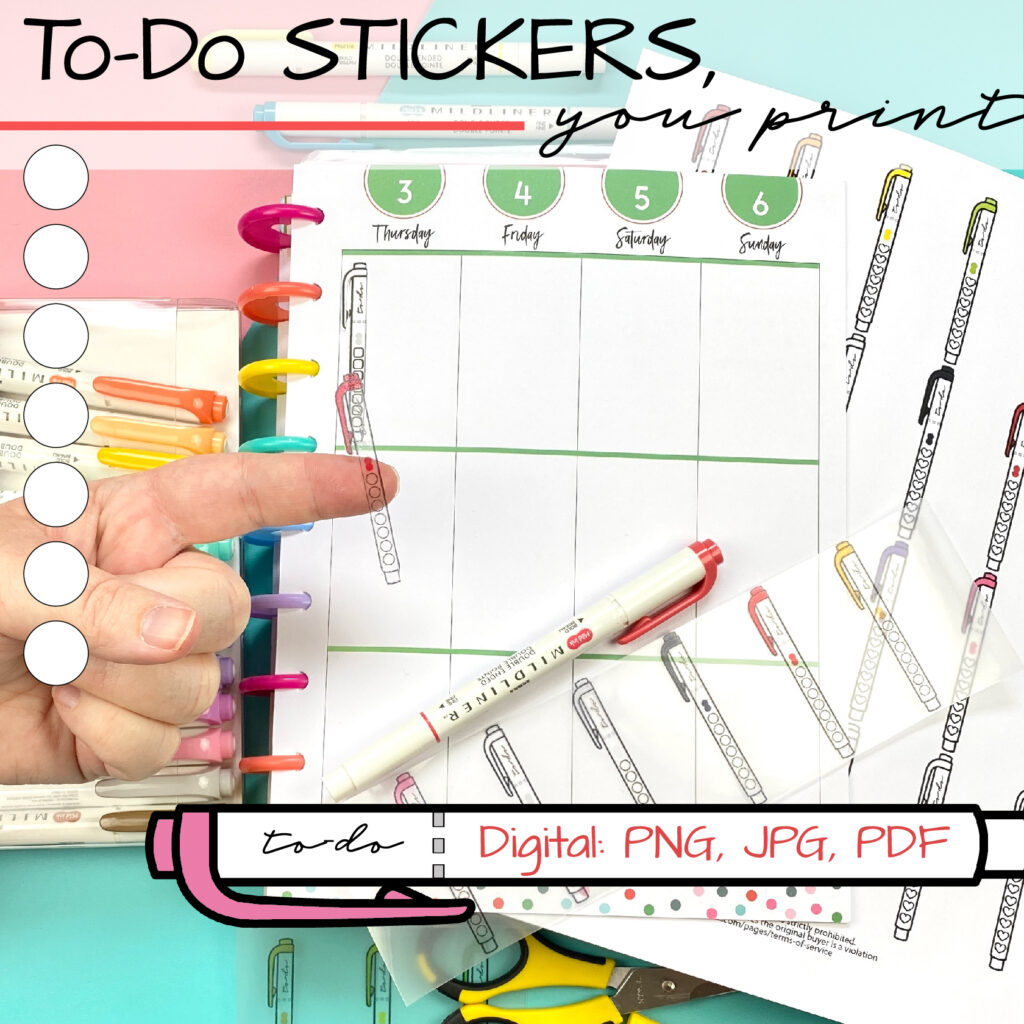 printable sticker paper for planners and bullet journals to do list