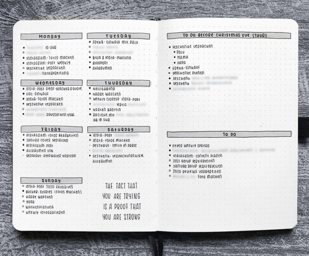 How to get started with minimalist bullet journal spreads