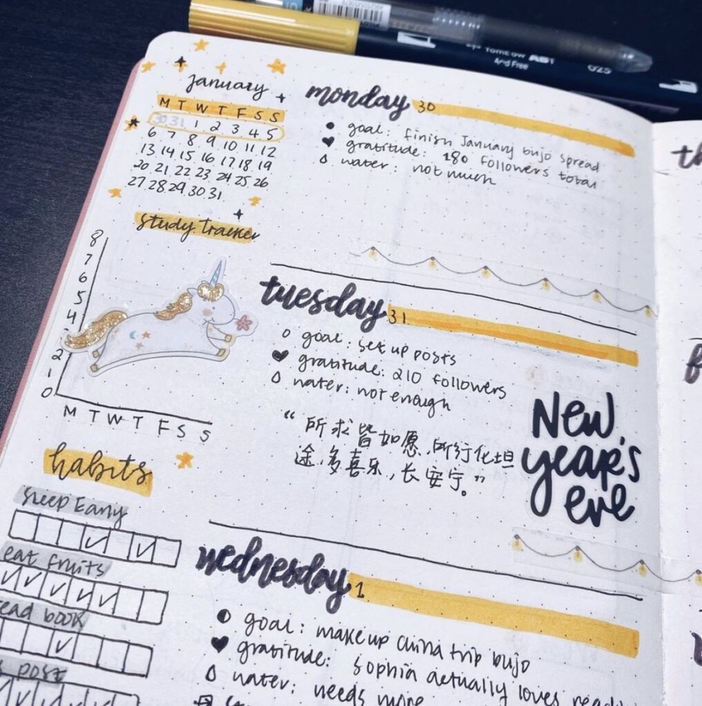 black-gold-unicorn-bulletjournal_yi