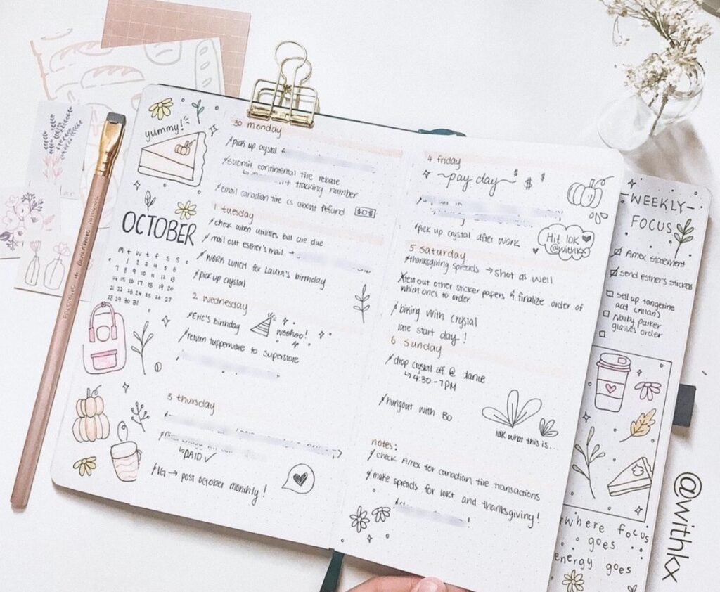 Bullet Journal Weekly Spread Ideas