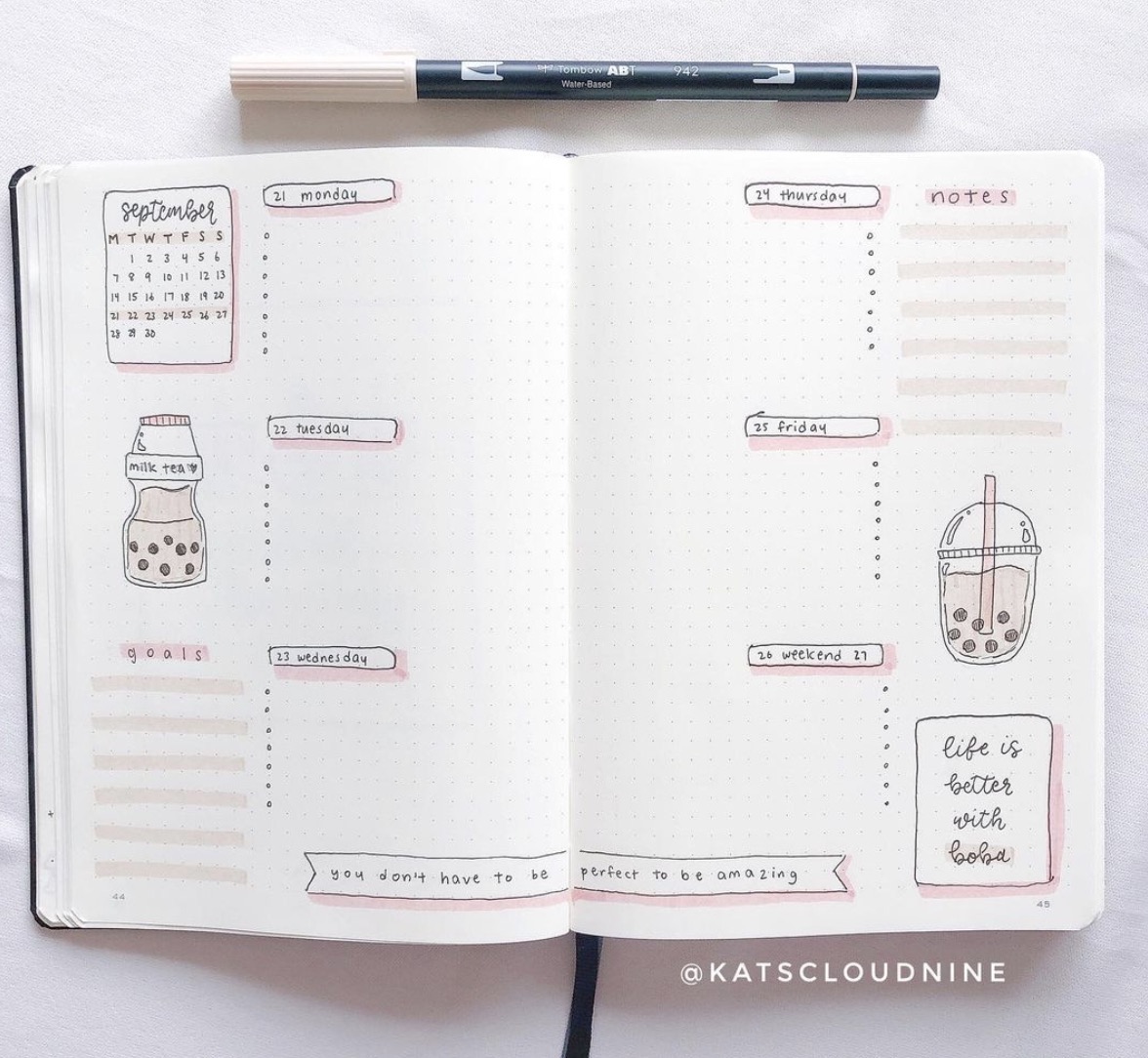 Over 49 Inspiring Bullet Journal Weekly Spread Ideas