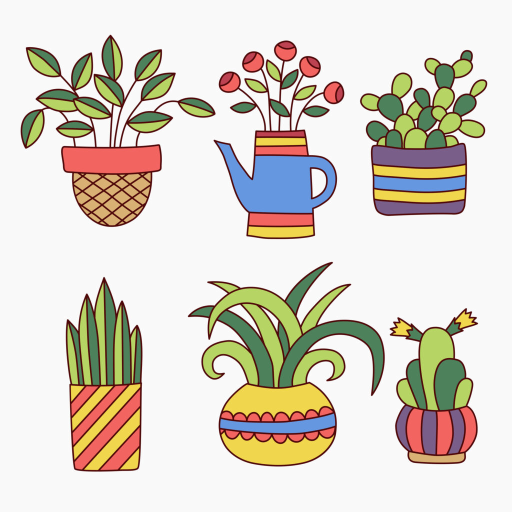 colorful succulent drawings for your bullet journal