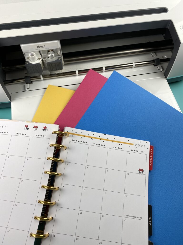 planner tabs with Cricut machine