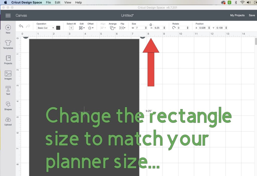 create planner page shape