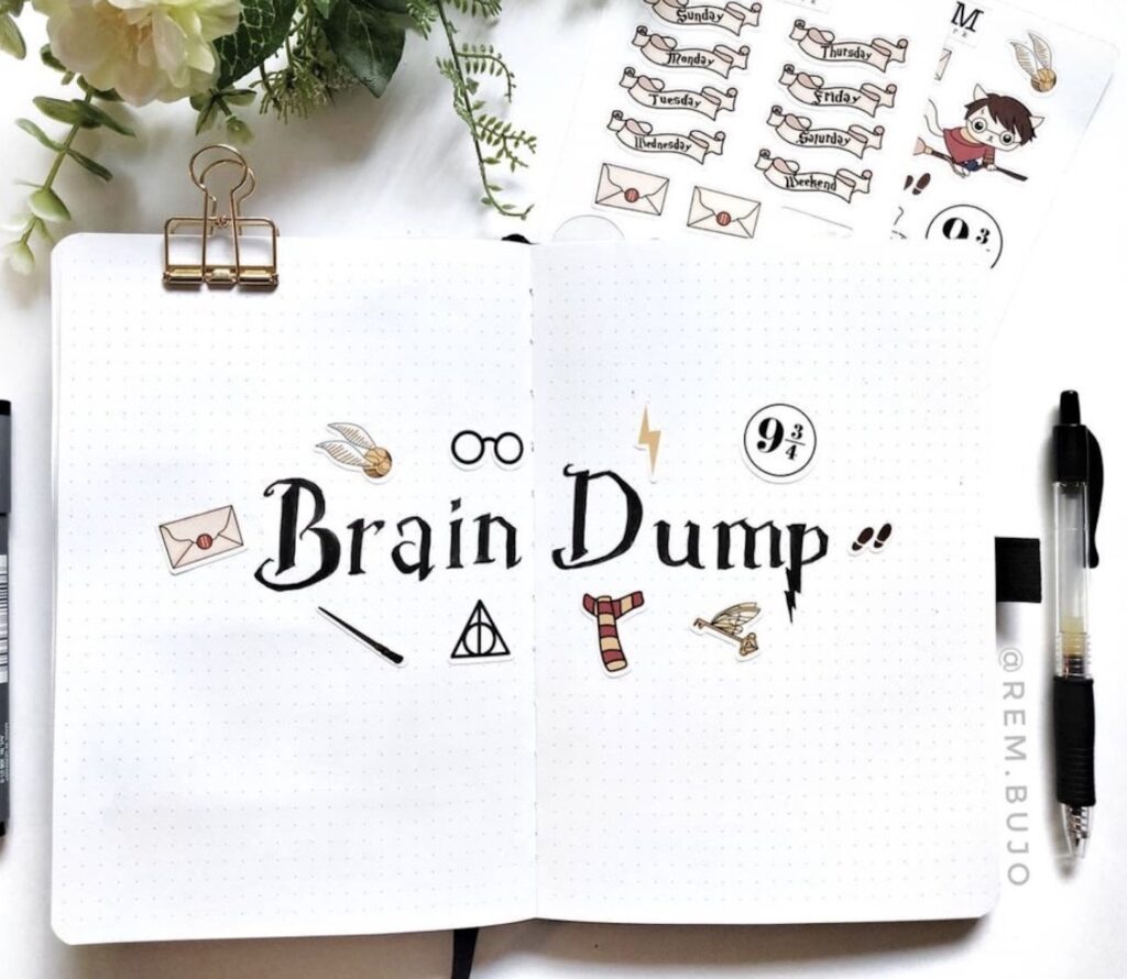 Brain Dump with tabs - Spiral notebook to gather all your thoughts