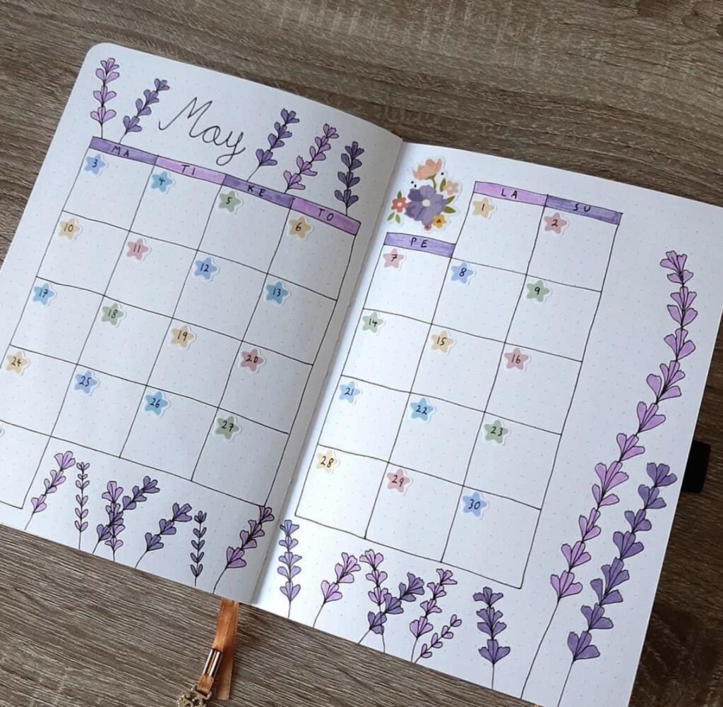 lavender-monthly-spread-senjaplusart