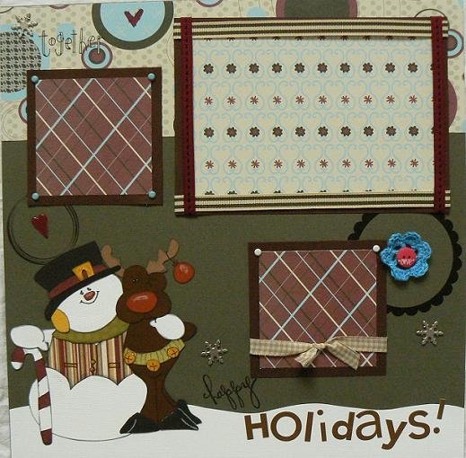 snowman cricut scrapbook page