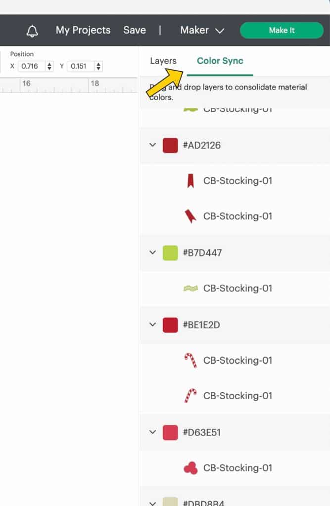 color sync cut layers in cricut design space