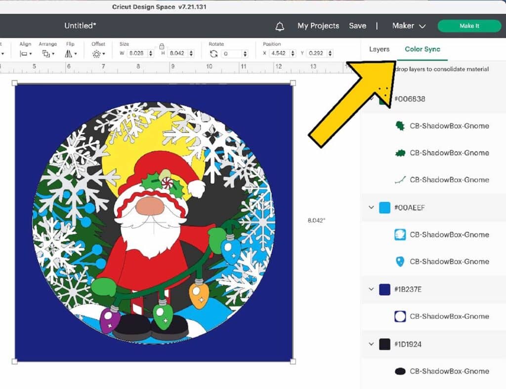 color sync layers in Cricut Design Space
