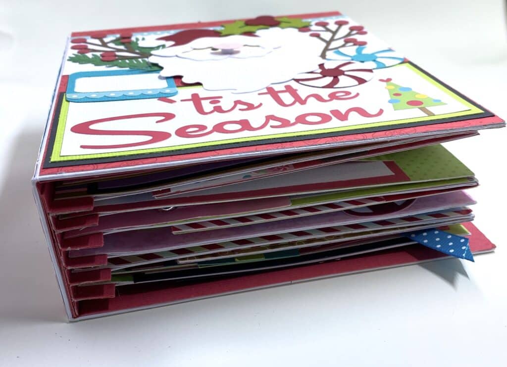 side view of Christmas mini album