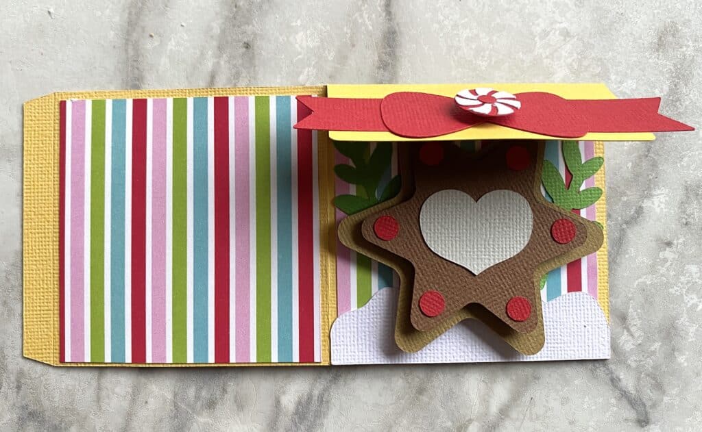 front panel gingerbread box card