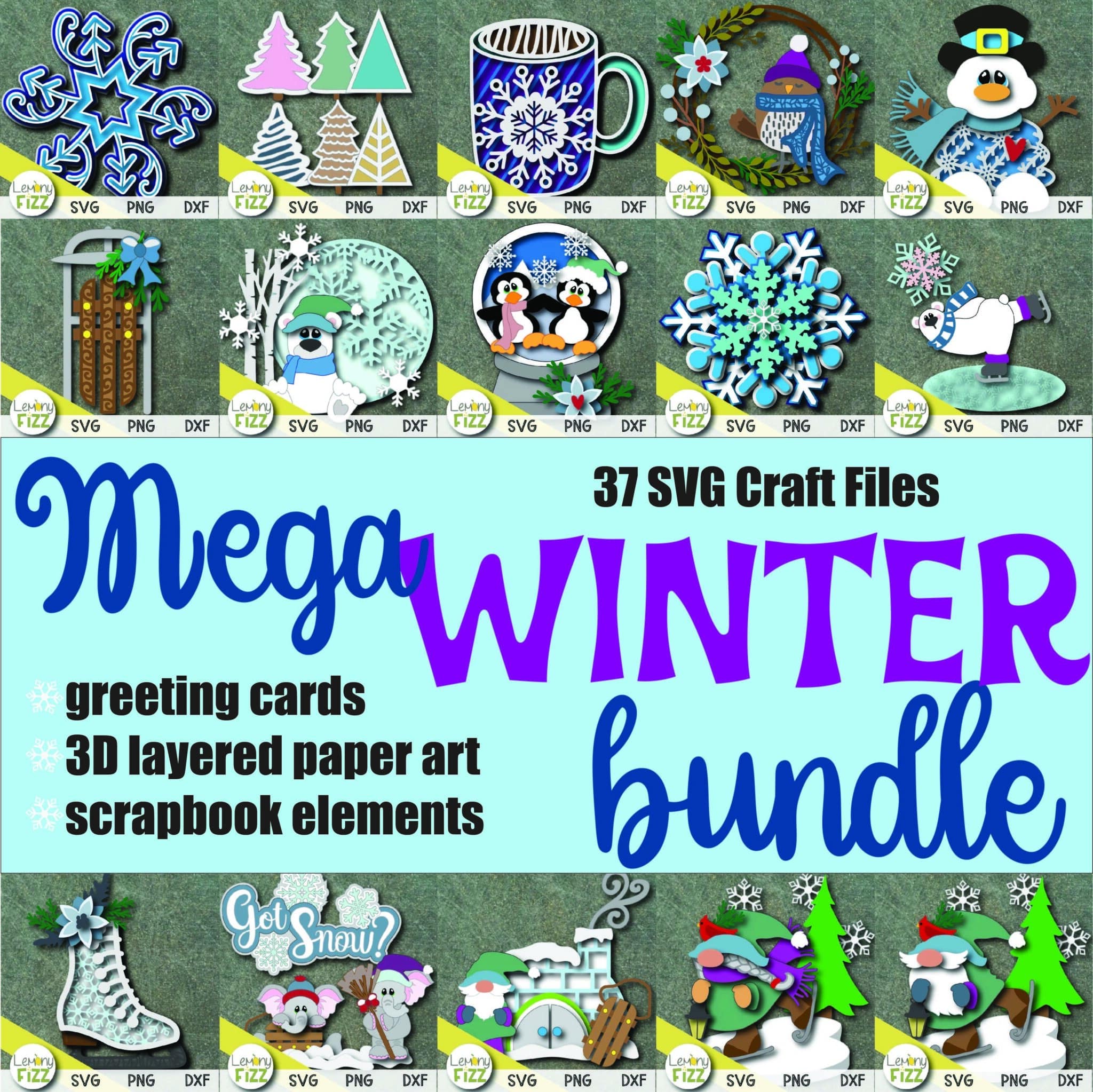 MEGA Winter SVG Bundle