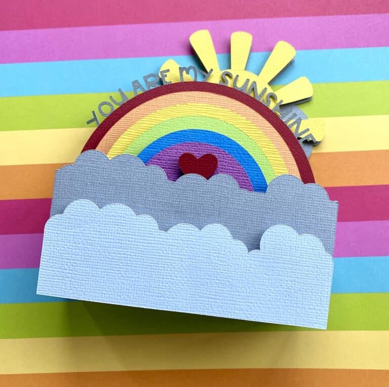Free Rainbow SVG Box Card File and Tutorial