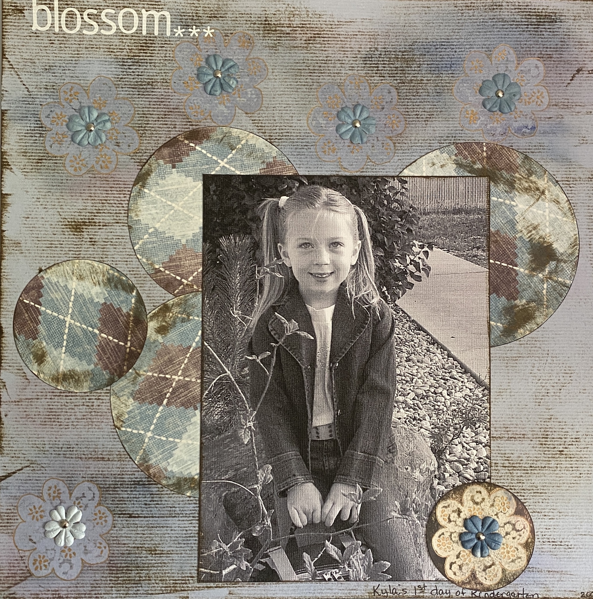 Digital Scrapbook Quick Page, 12x12 , Vintage Scrapbook Layout, Premade  Scrapbook Page, Shabby Chic Style Scrapbooking Quick Pages 