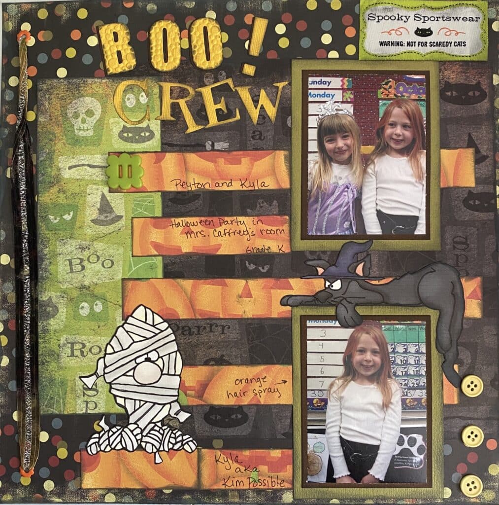boo crew halloween theme scrapbook page