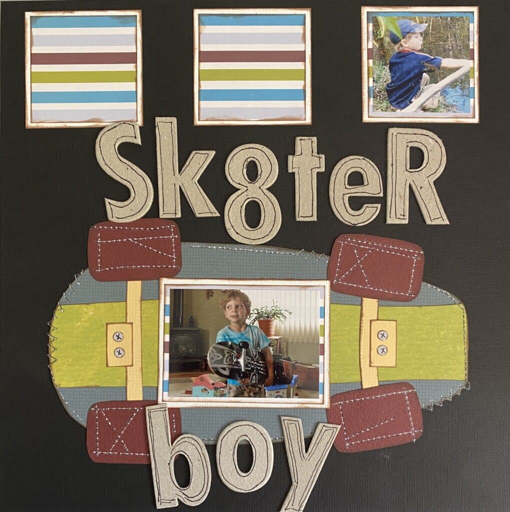 sk8ter boy letter scrapbook page 