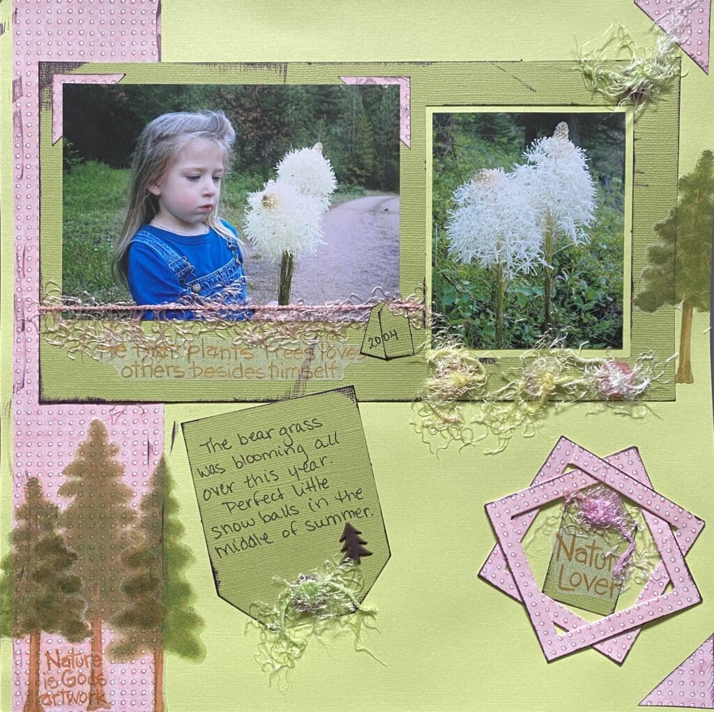 bear-grass-pink-green-scrapbook-layout