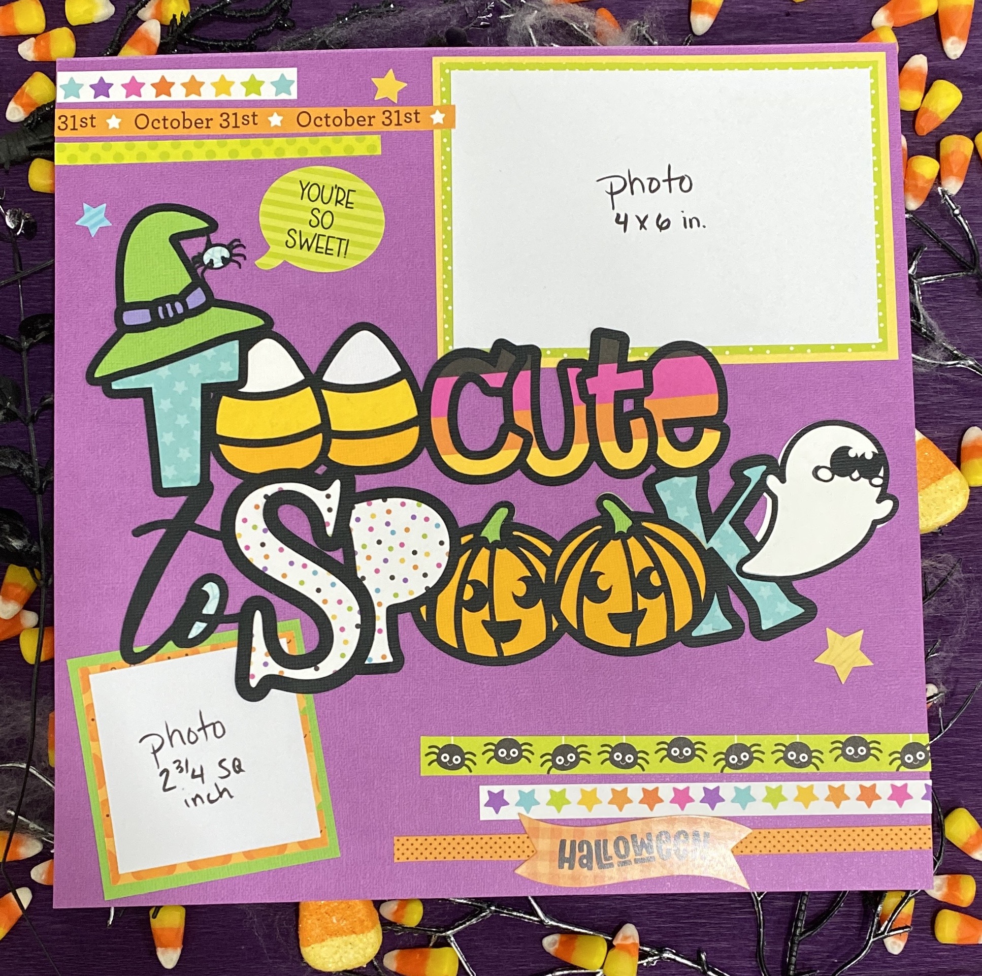 too cute to spook halloween scrapbook overlay