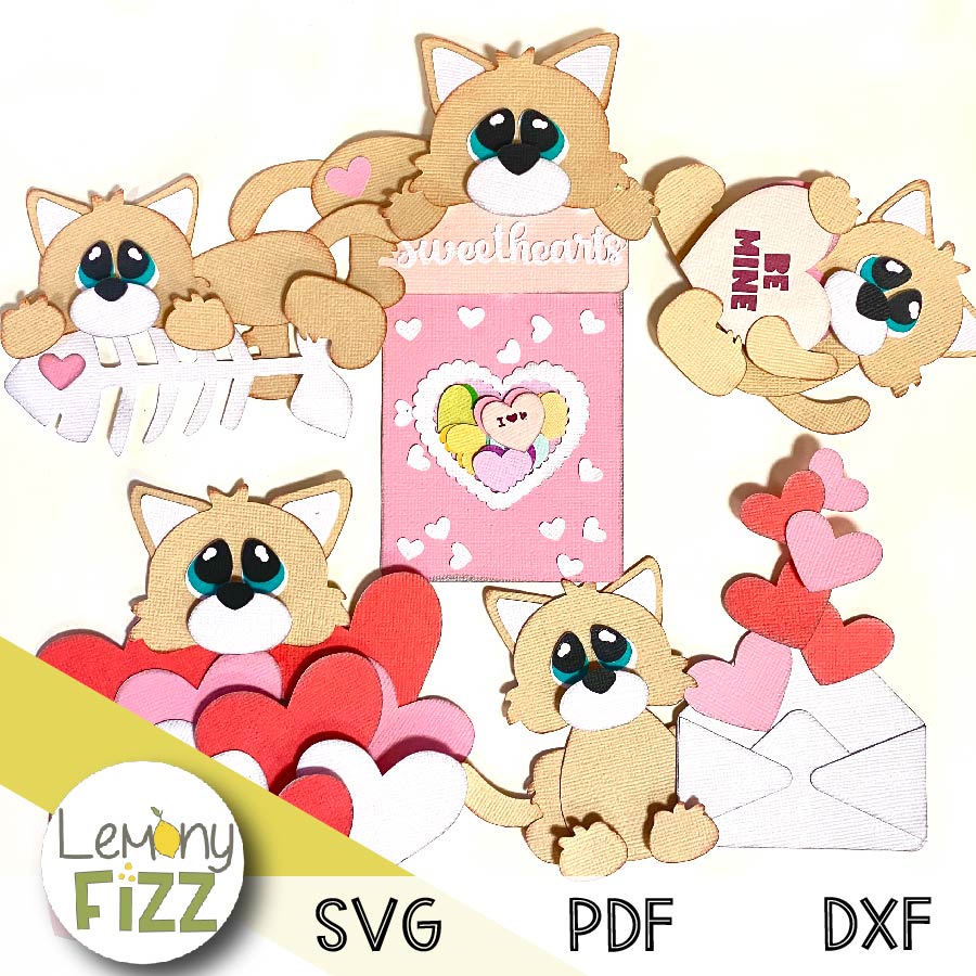 cat paper piecings for cat scrapbook layouts