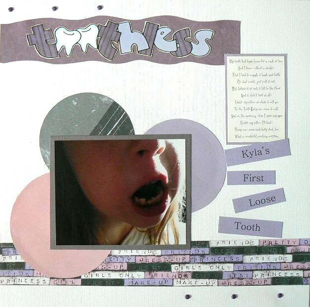 loose tooth scrapbook layout Lemony Fizz types of paper crafts