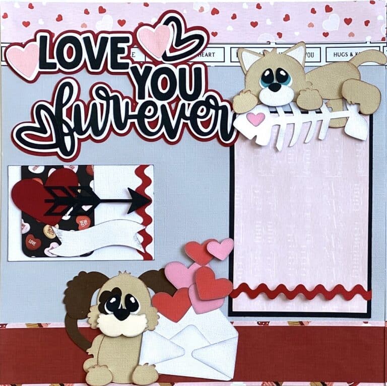 Love You Fur-Ever Dog and Cat Scrapbook Layout