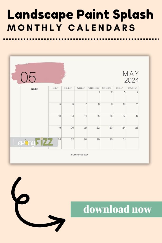 May paint swatch 2024 calendar printable
