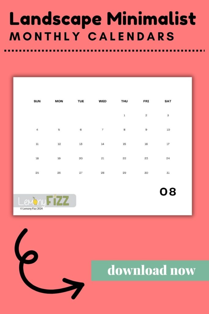 2024 August calendar layout for easy organizing.