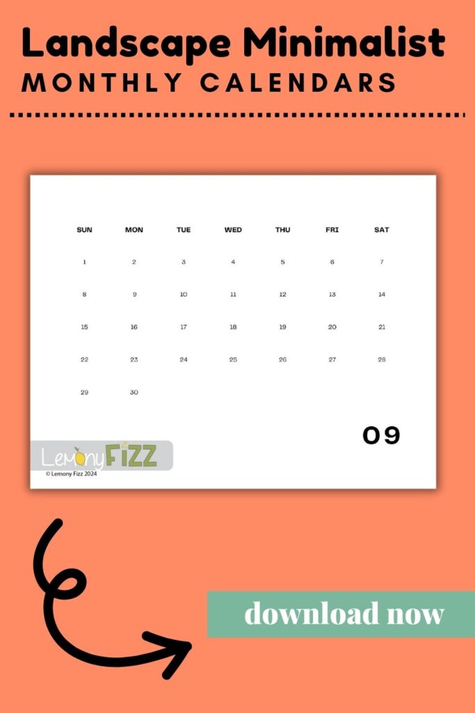 Minimalist Calendar Template 2024 – Horizontal September Calendar Get your streamlined 2024 September calendar layout for easy organizing.