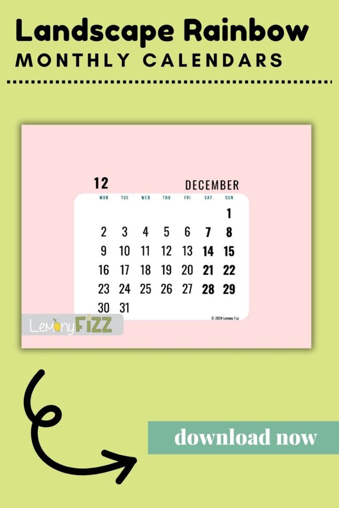 Light Red bubble calendar 2024 printable December