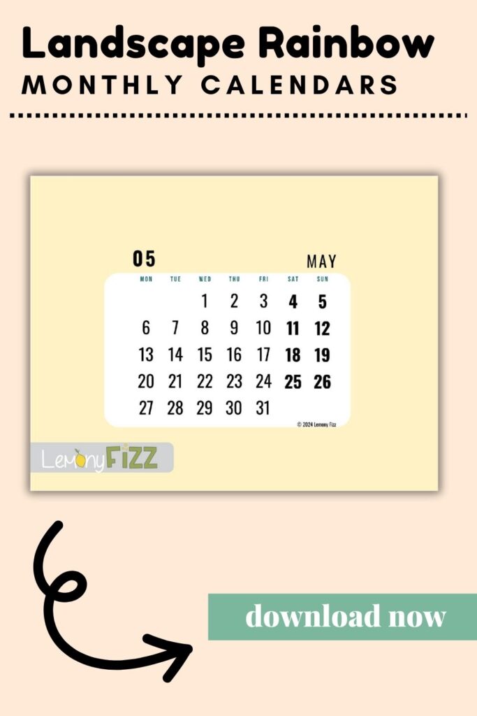 Yellow bubble calendar 2024 printable May