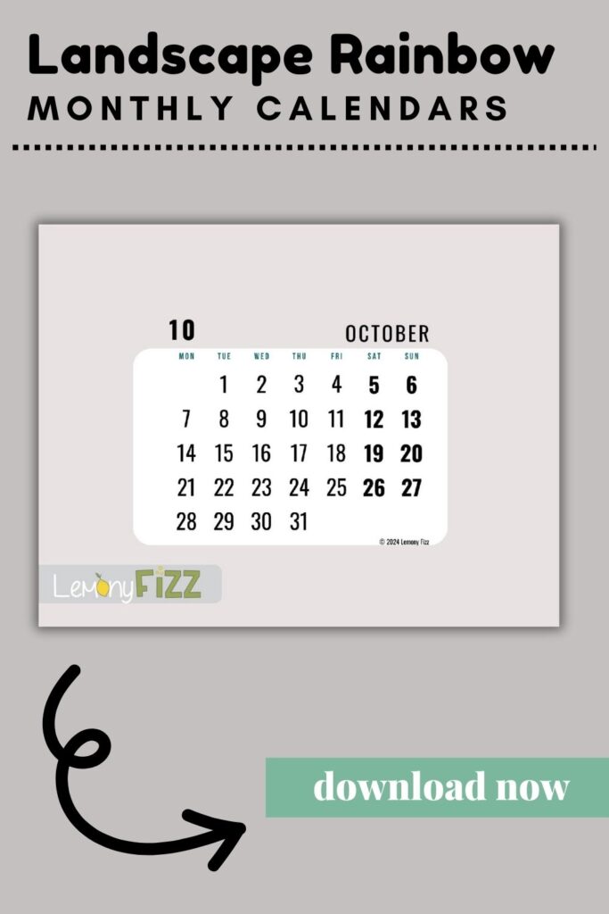 Taupe bubble calendar 2024 printable October