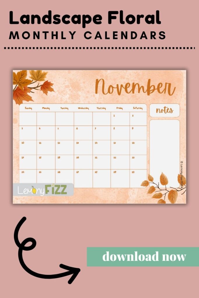 Aesthetic November Calendar – Charming and Practical for 2024