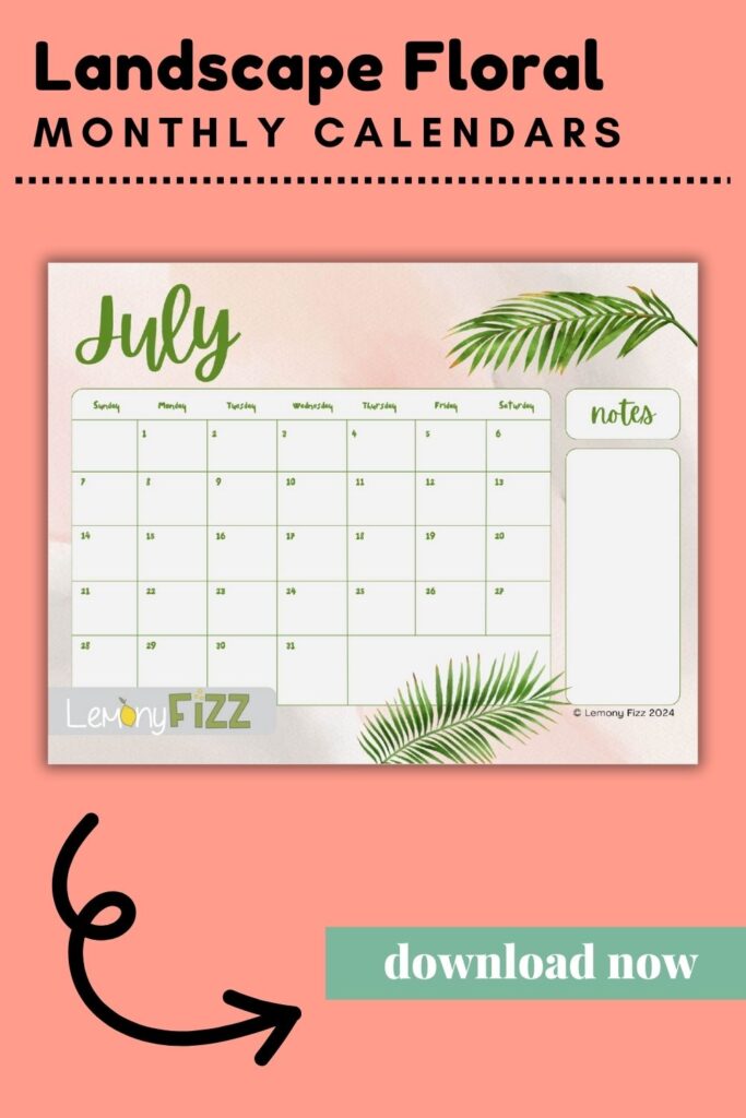 Aesthetic July Calendar – Charming and Practical for 2024