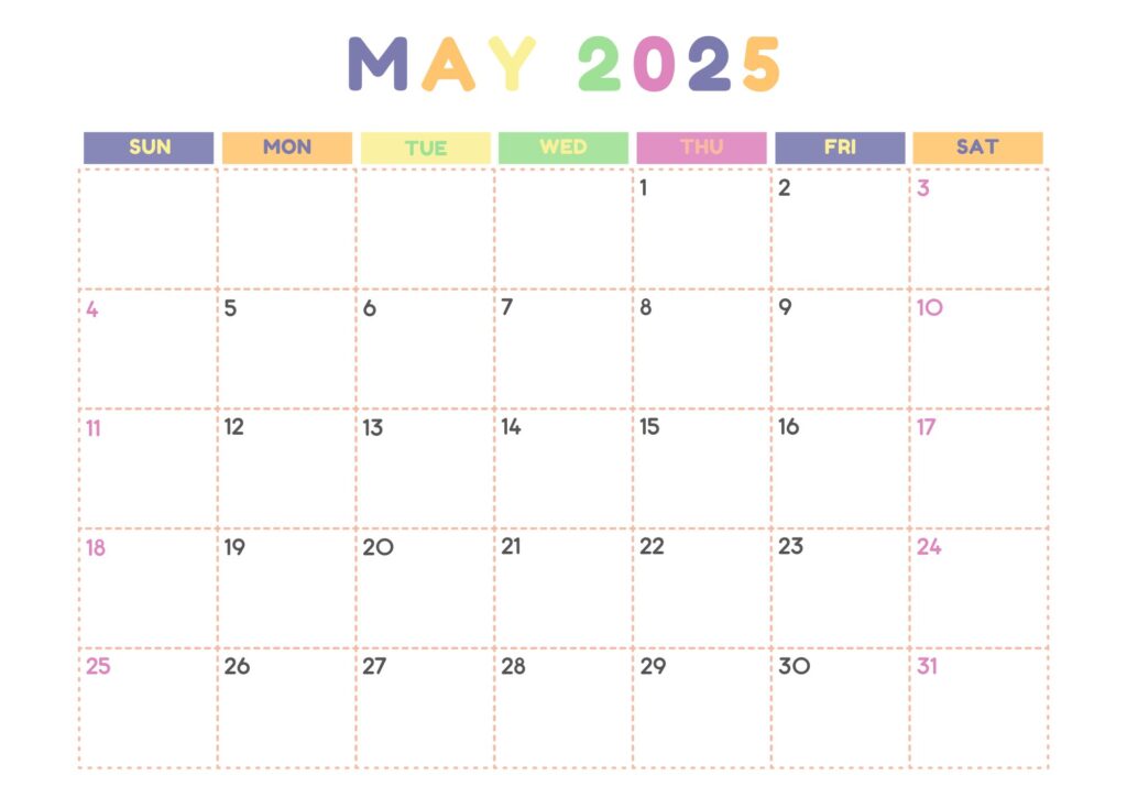 may printable calendar 2025