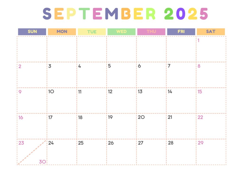 september printable calendar 2025