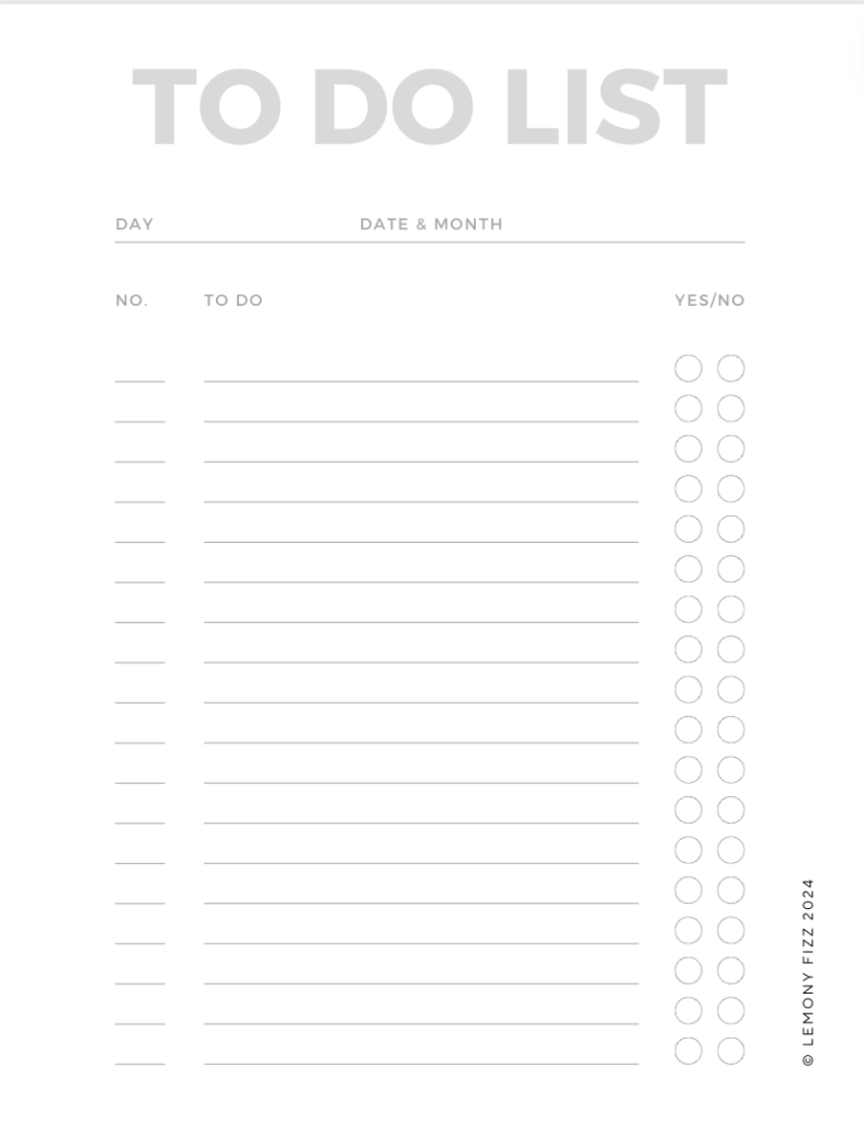 Minimal and Clean Daily To Do List