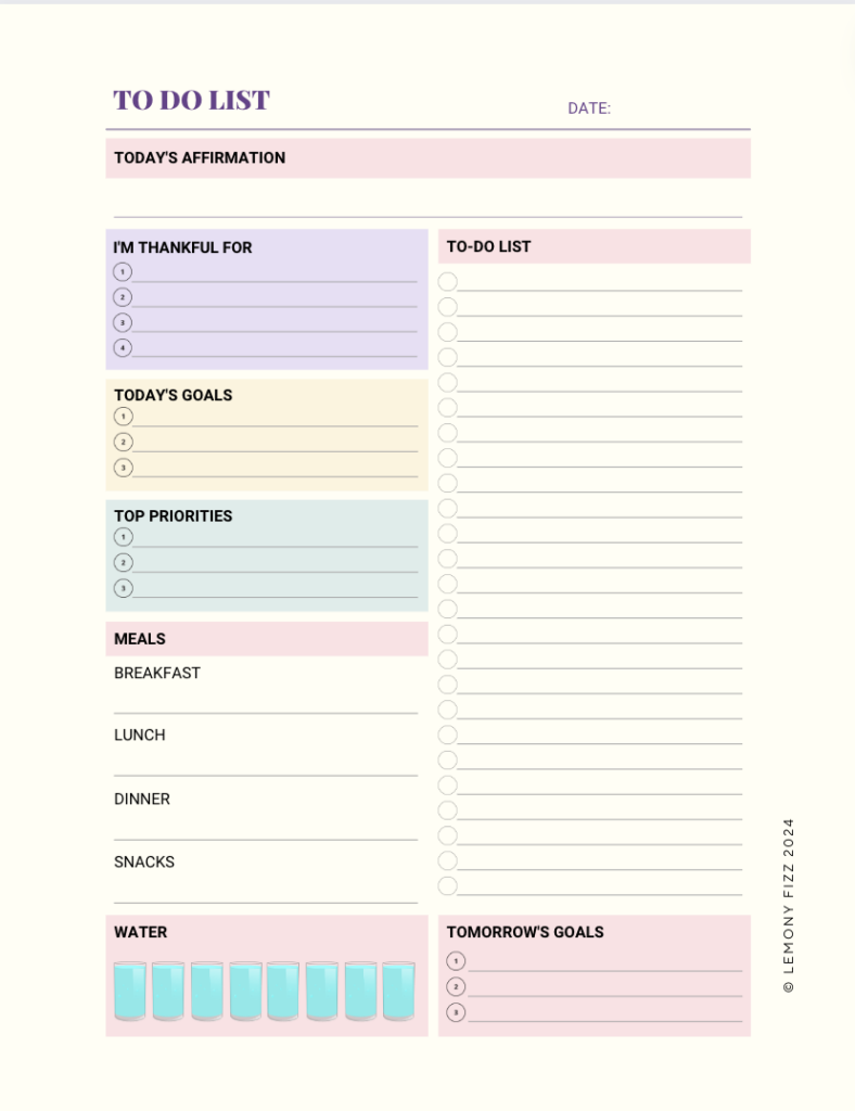 Pastel Simple To Do List Planner