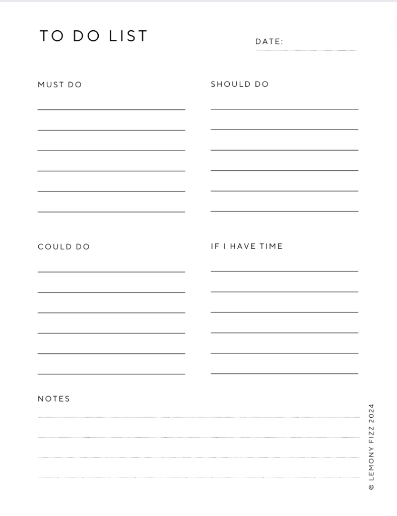 White Simple To do list Planner