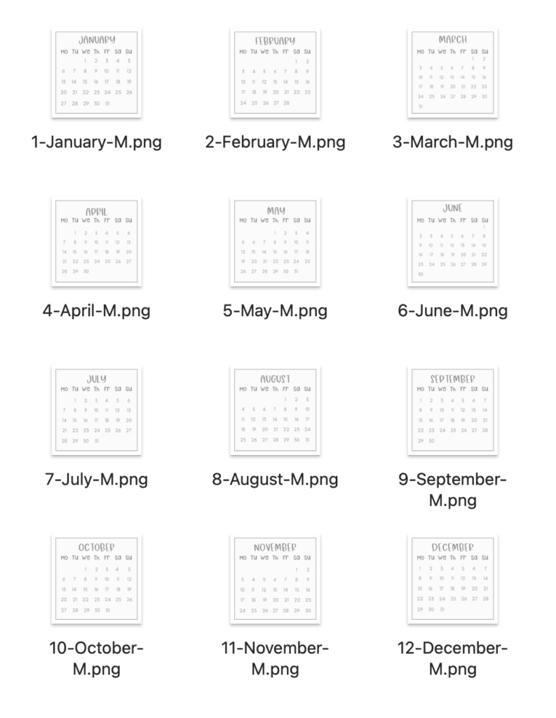 monday-start-mini-calendars