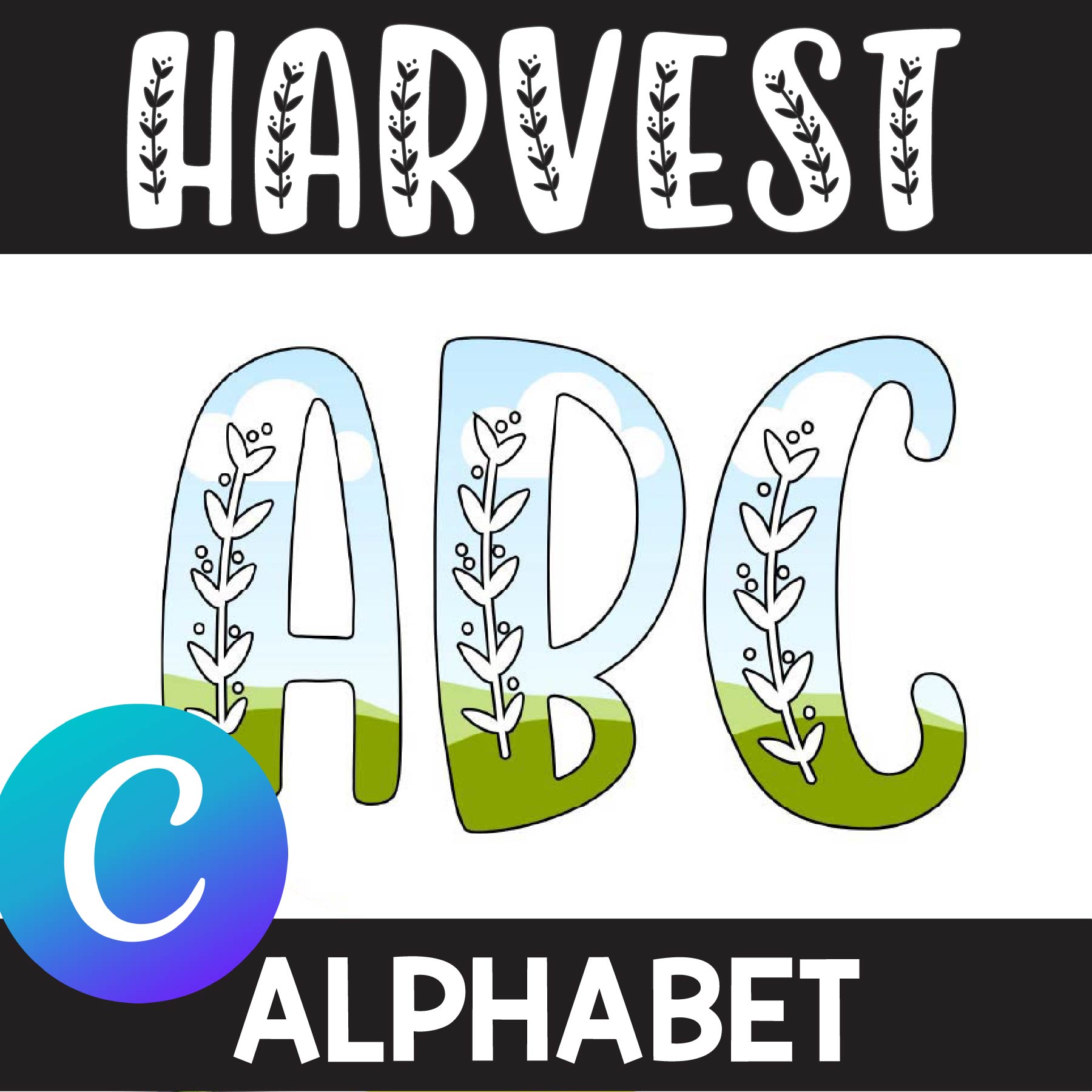 Fall Harvest Canva Letter Templates
