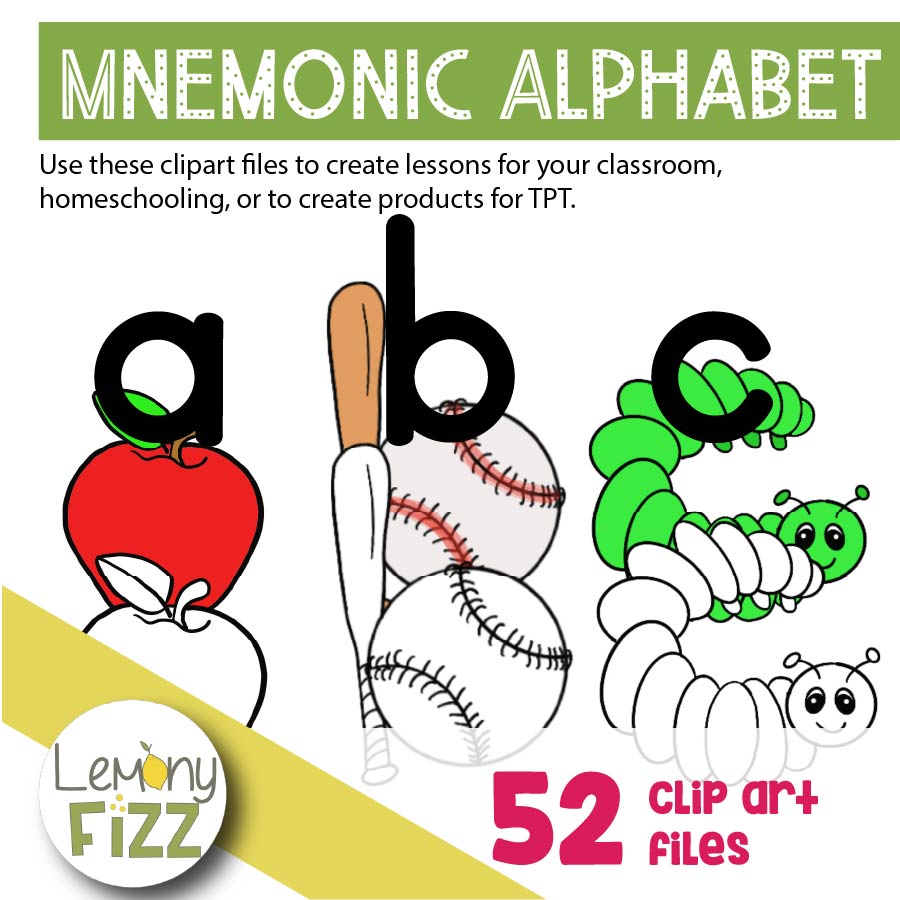 Mnemonic Alphabet Letters Clip Art - Image 2