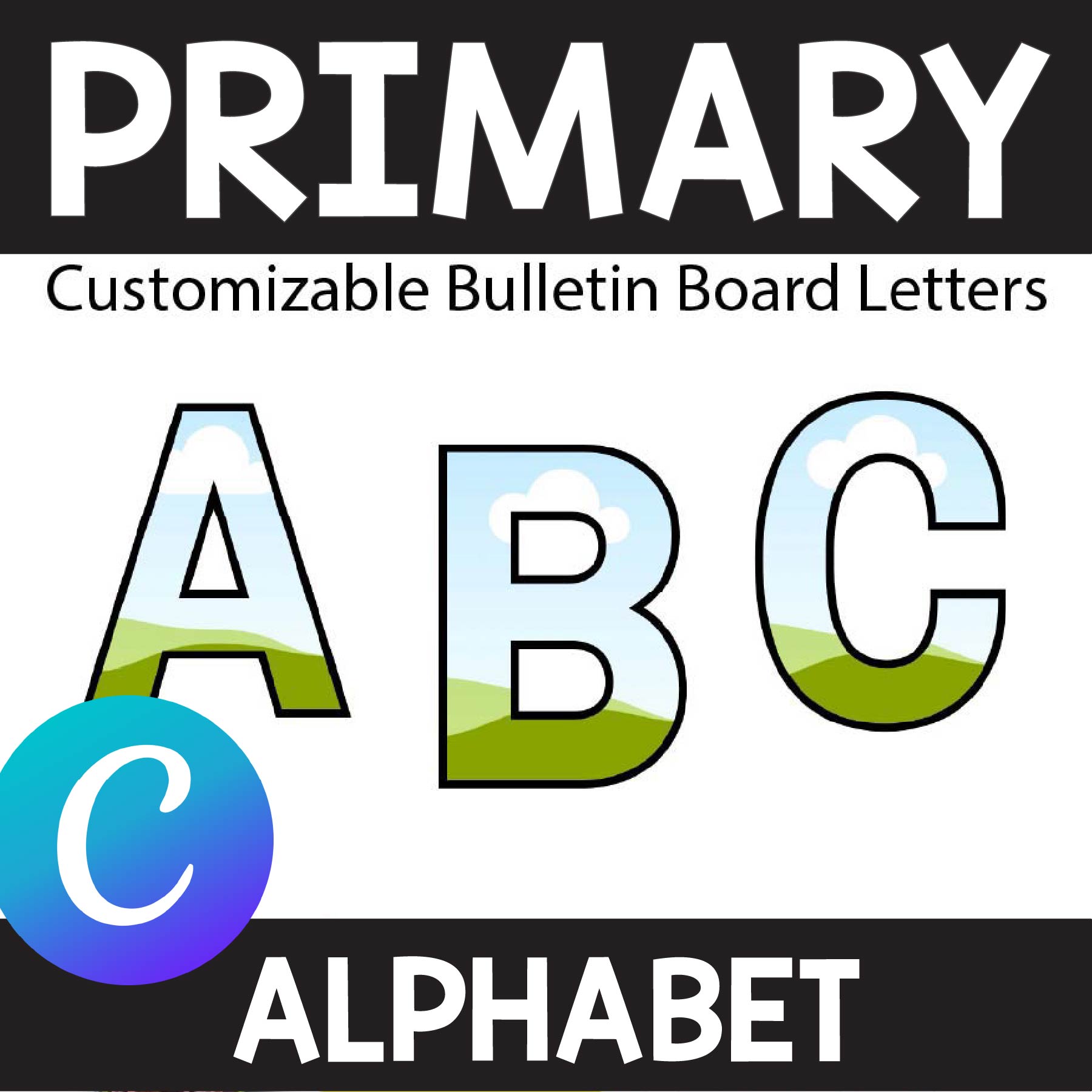 Primary Bulletin Board Letters Editable Canva Templates