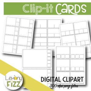 Clip card templates for educational resources.