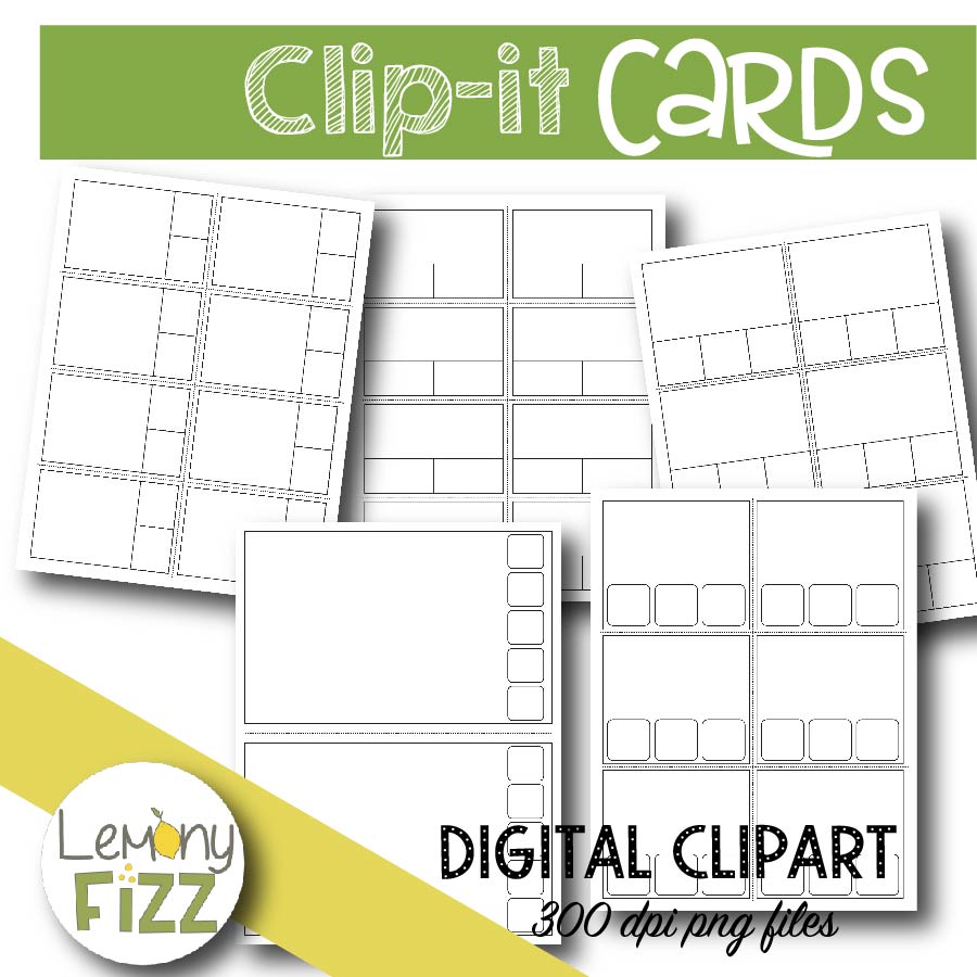 Clip card templates for educational resources.