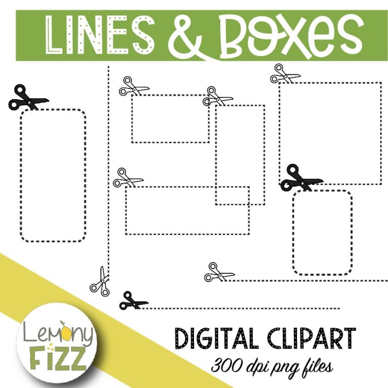Letter Cut Box Pattern Cutting Lines & Boxes Worksheet Clip Art - LemonyFizz