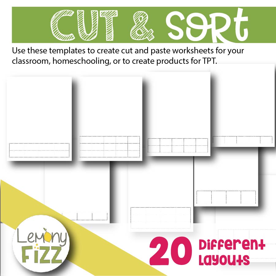 Cut and Sort worksheet templates. How to make teacher resources